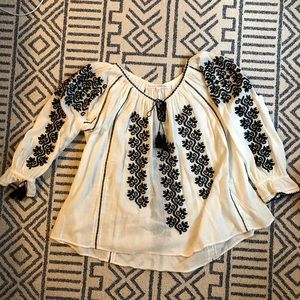 Ulla Johnson embroidered folk peasant blouse